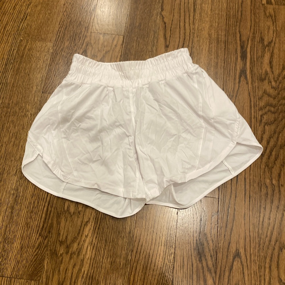 White lululemon track shorts 4